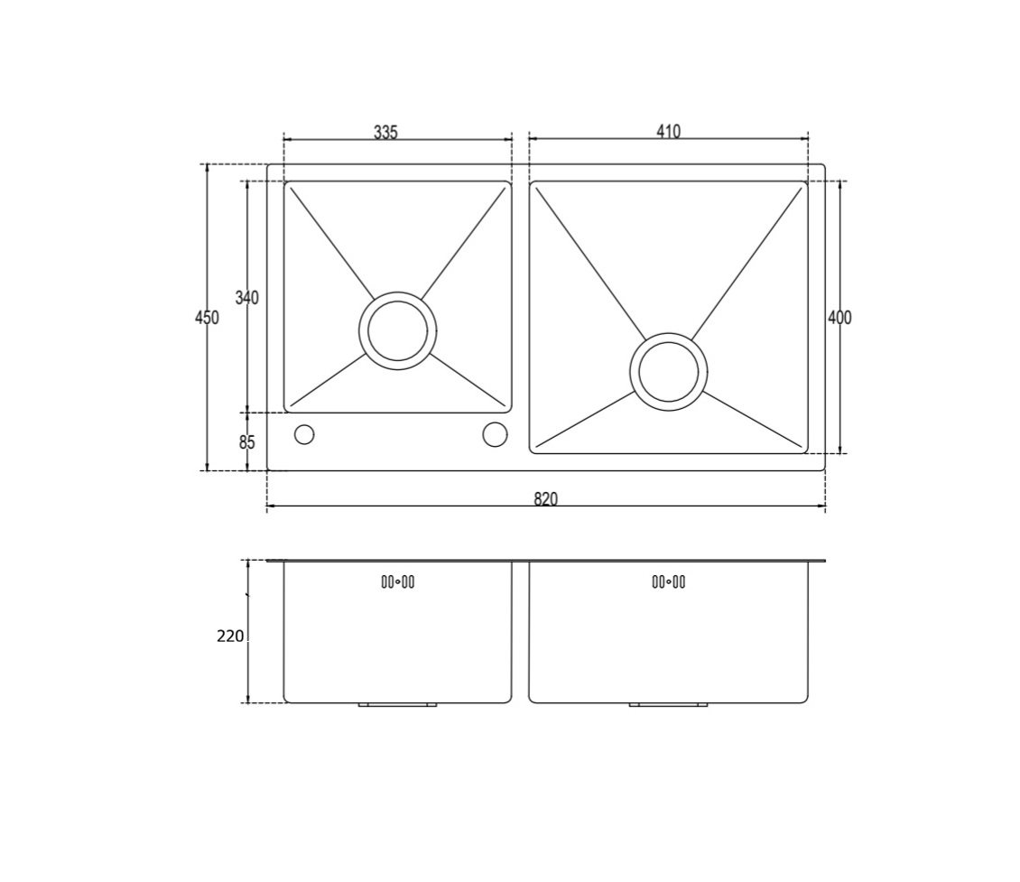 Chậu 2 hố lệch EM 8245 U - Image 3
