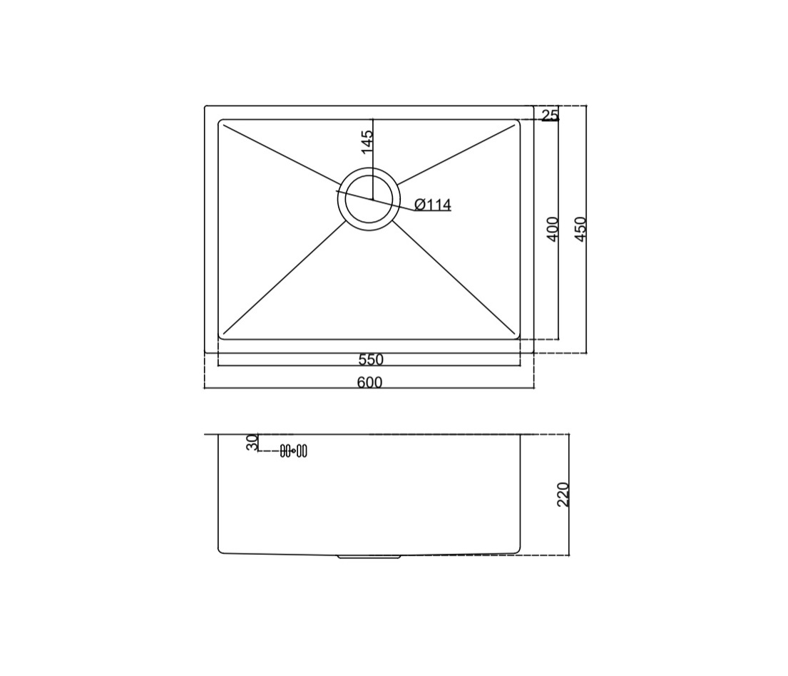 Chậu 1 hố âm bàn EM 6045 AB - Image 2